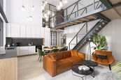 Prodej Luxusního loftového bytu 6+KK s předzahrádkou, 215 m2, Praha, cena 30634000 CZK / objekt, nabízí