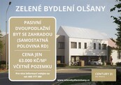 Prodej dvoupodlažní jednotky se zahradou v Olšanech u Prostějova - energetická třída A+ pasivní domy, cena 9150000 CZK / objekt, nabízí 